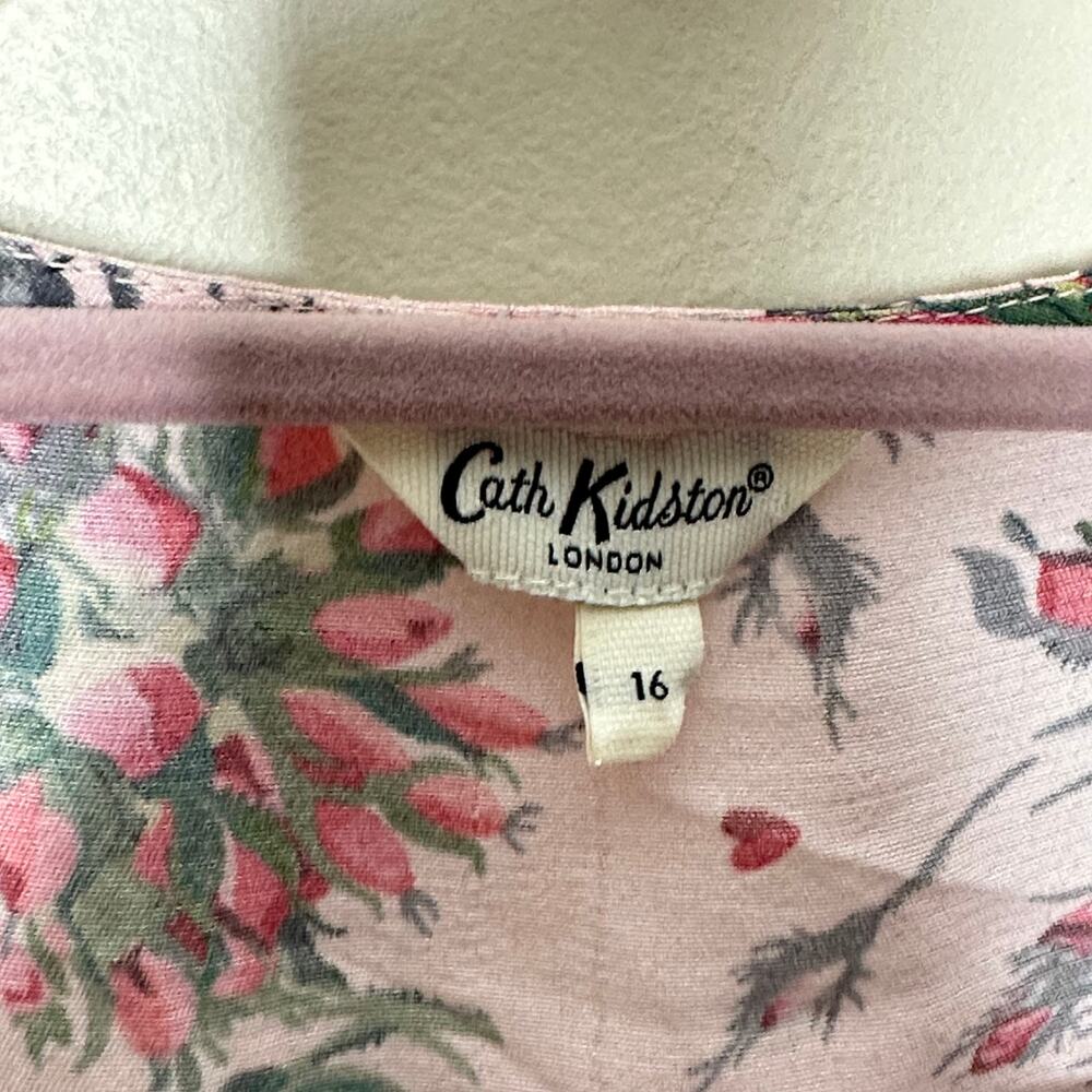CATH KIDSTON Forever Button-Through Tea Maxi Dress Pale Pink Floral Sz 12 {3Q7} - Picture 9 of 10